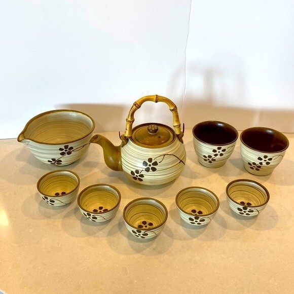 Traditional Ceremonial 9 Pc Tea Set by Yeoju Icheon. - Picture 1 of 15